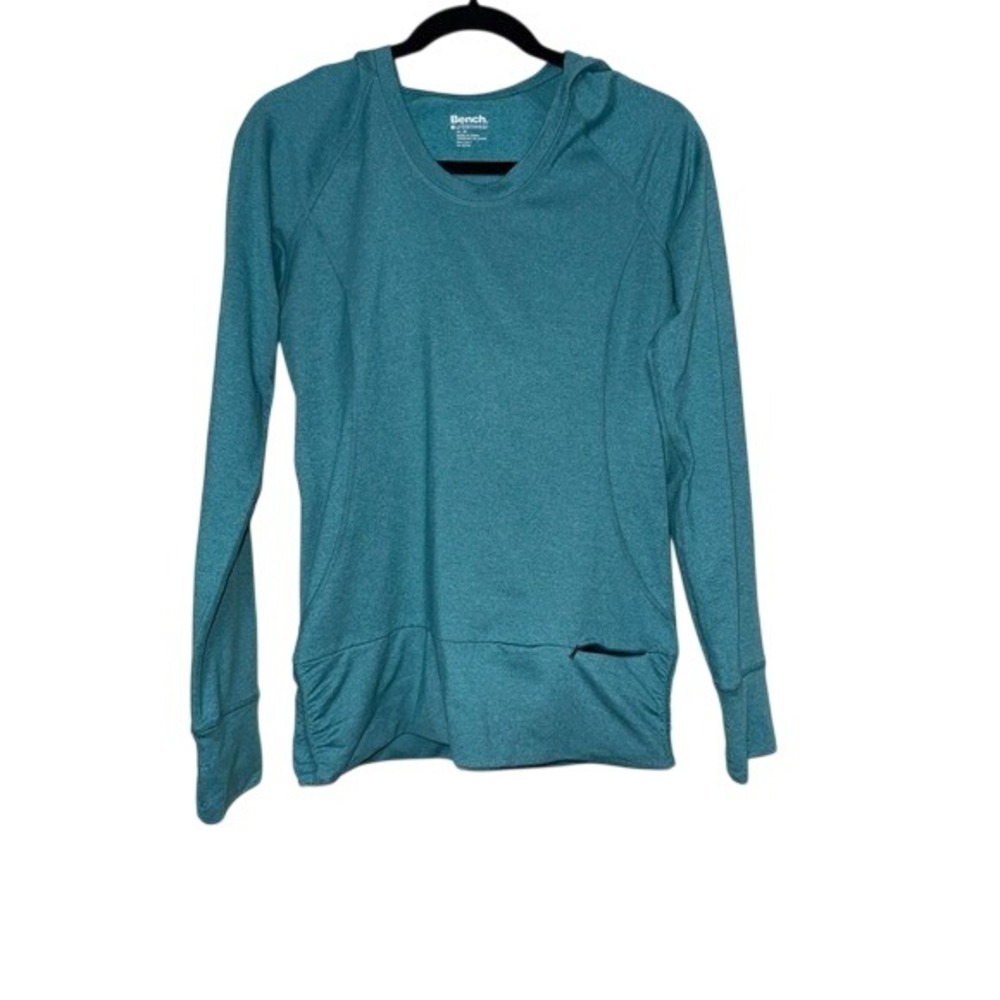 Bench Urbanwear Teal Heathered Long Sleeve Hoodie Athletic Top Women's M